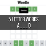 5 Letter Word Starting With A And Ending With D