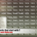 5 Letter Words Start T