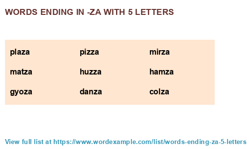 5 Letter Words Starting With Zia